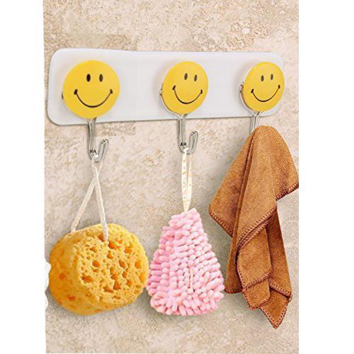 Self Adhesive Smiley Face Wall Hooks (Pack of 3)